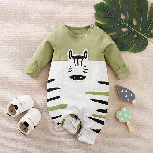 Cute Zebra Long Sleeve Romper