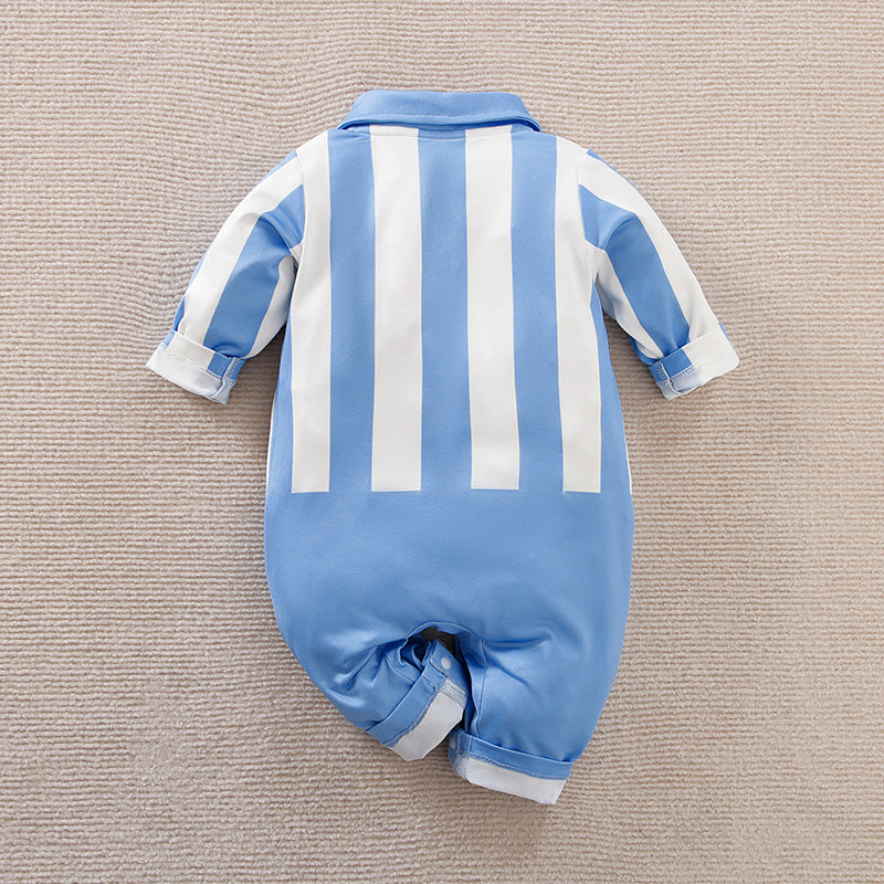 Blue Football Soccer Jersey Romper babysuit