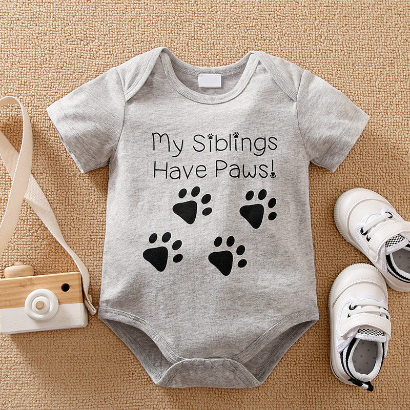 Paws print baby Romper