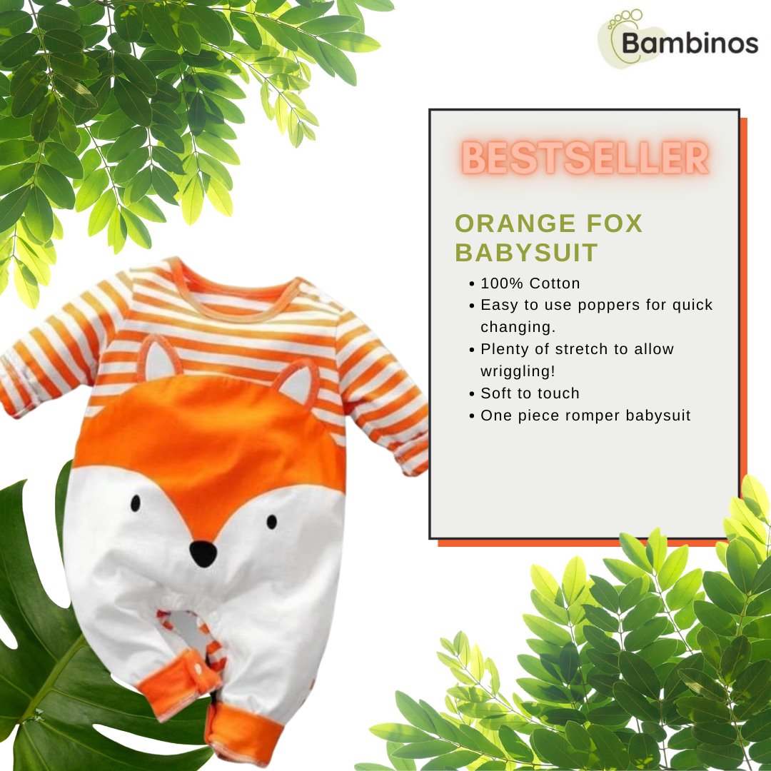 Orange Fox Babysuit Romper