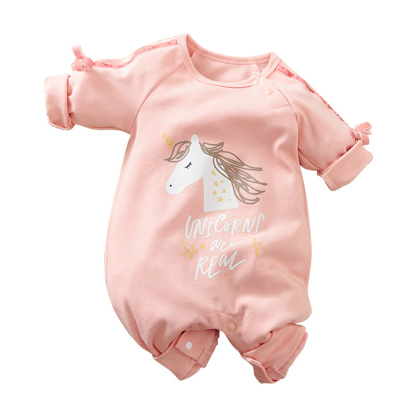 Bright Baby Pink Unicorn Romper