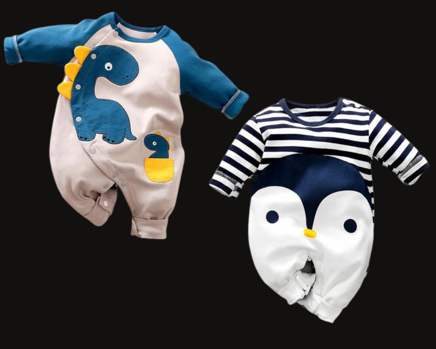 Baby Romper Gift Set Baby Penguin and Baby Dinosaur Romper -2