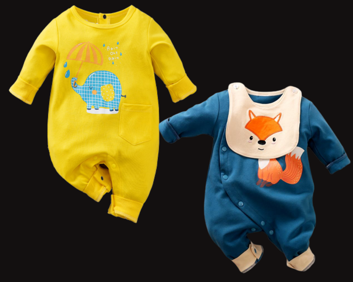 Baby Romper Gift Set Baby Jumbo and Baby Fox Romper -2