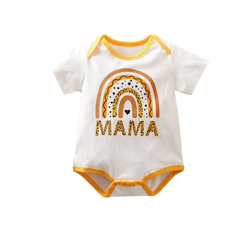 Yellow MAMA print Romper Babysuit