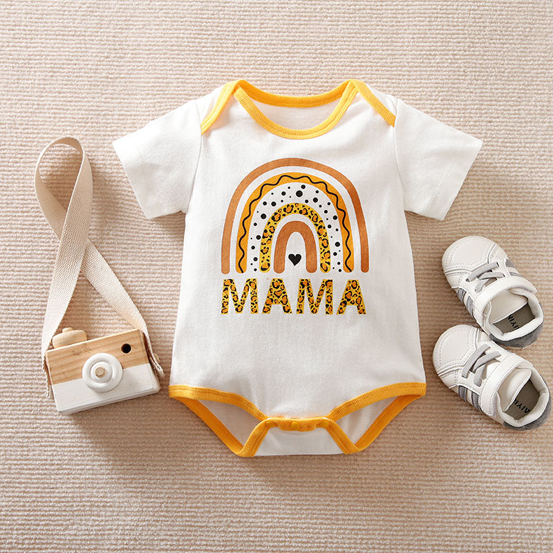 Yellow MAMA print Romper Babysuit